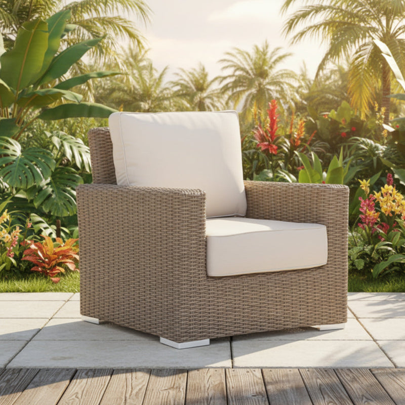 Sunset West Coronado Wicker Outdoor Club Chair With Cushions