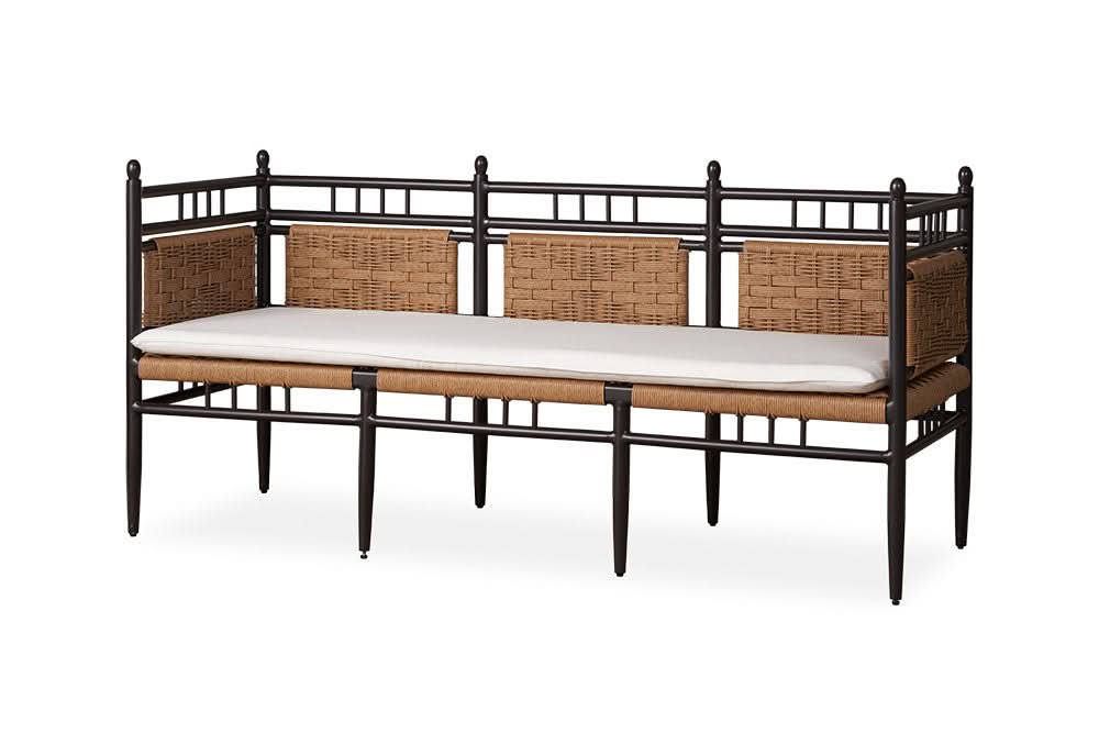 Lloyd Flanders Low Country Woven Vinyl Outdoor Garden Bench