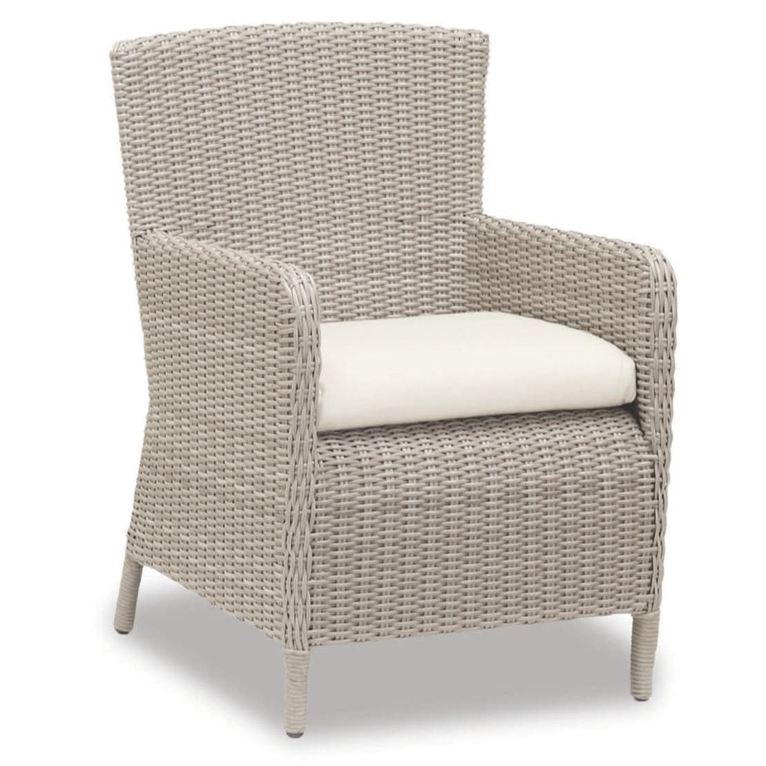 Sunset West Manhattan Aluminum Outdoor Dining Chair in Linen Canvas w/ Self Welt