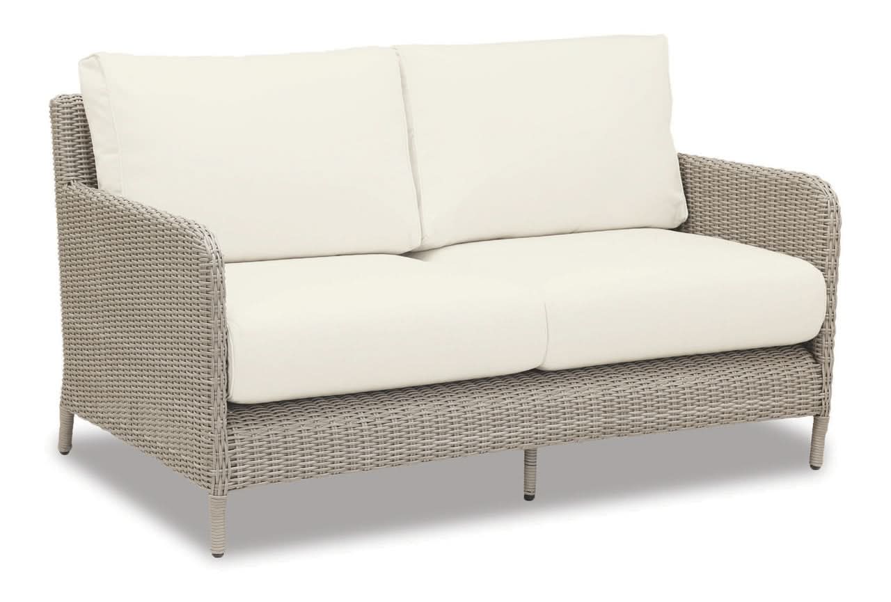 Sunset West Manhattan Wicker & Aluminum Outdoor Loveseat Set