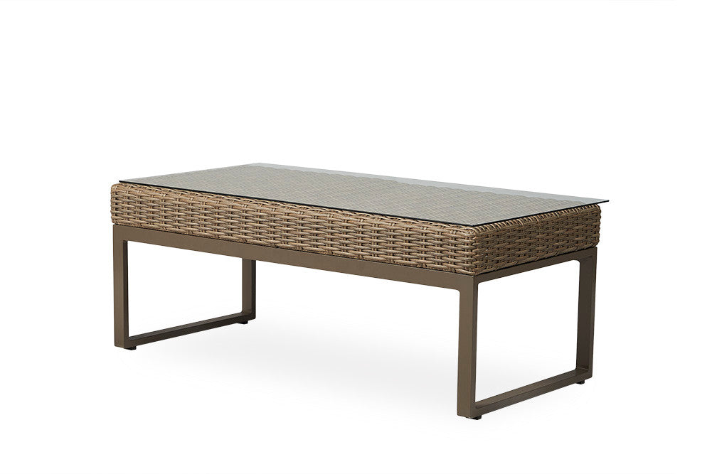 Lloyd Flanders Milan Woven Vinyl Outdoor 48.75" Rectangular Cocktail Table