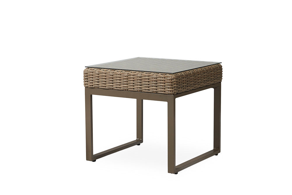 Lloyd Flanders Milan Woven Vinyl Outdoor 24.5" Square End Table