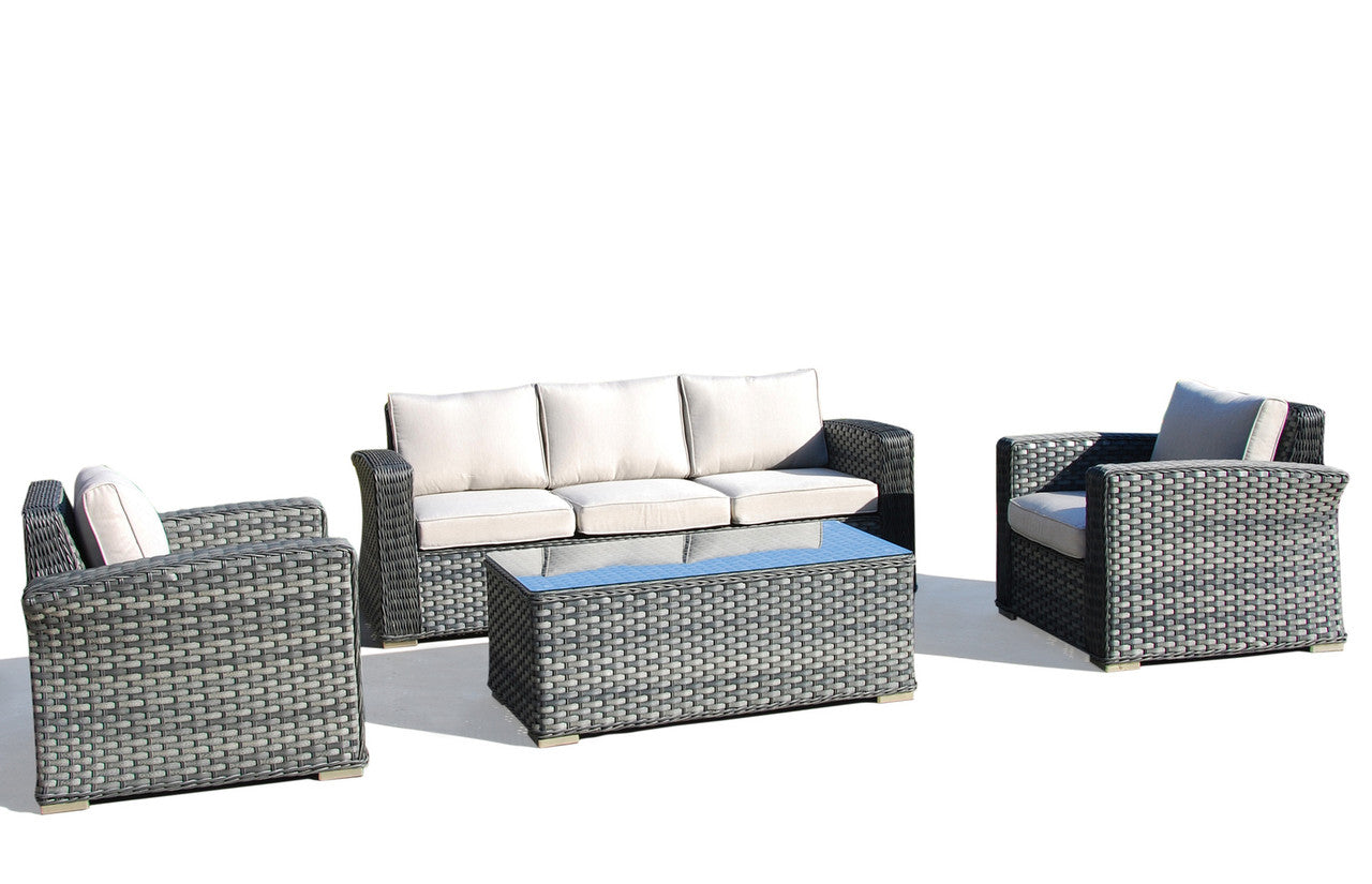 Alfresco Home Palisades Wicker Aluminum Conversation Group w/ Sunbrella cushions