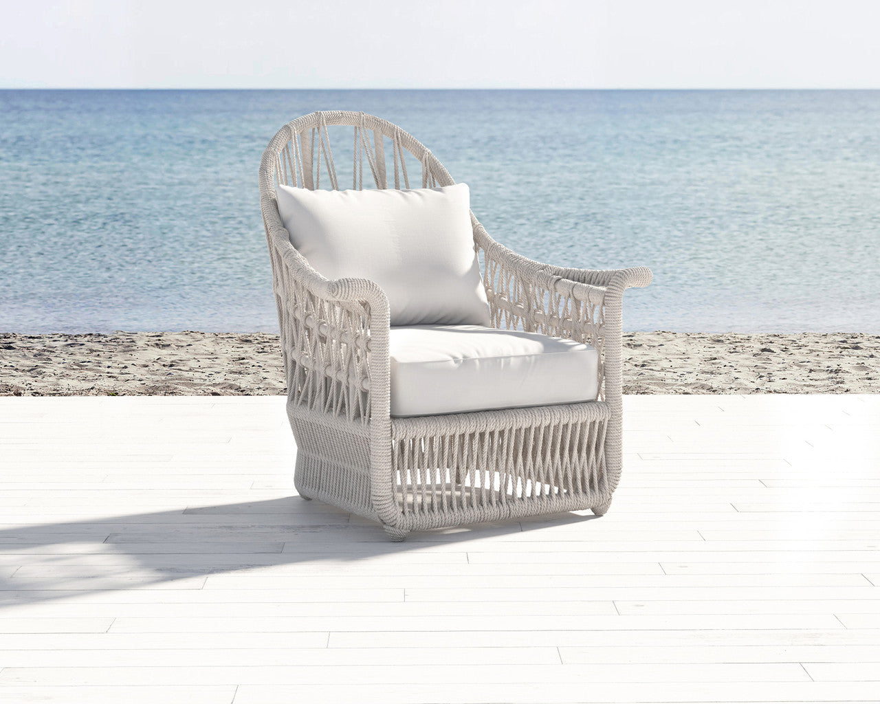 Sunset West Dana Rope Aluminum Outdoor Wing Chair