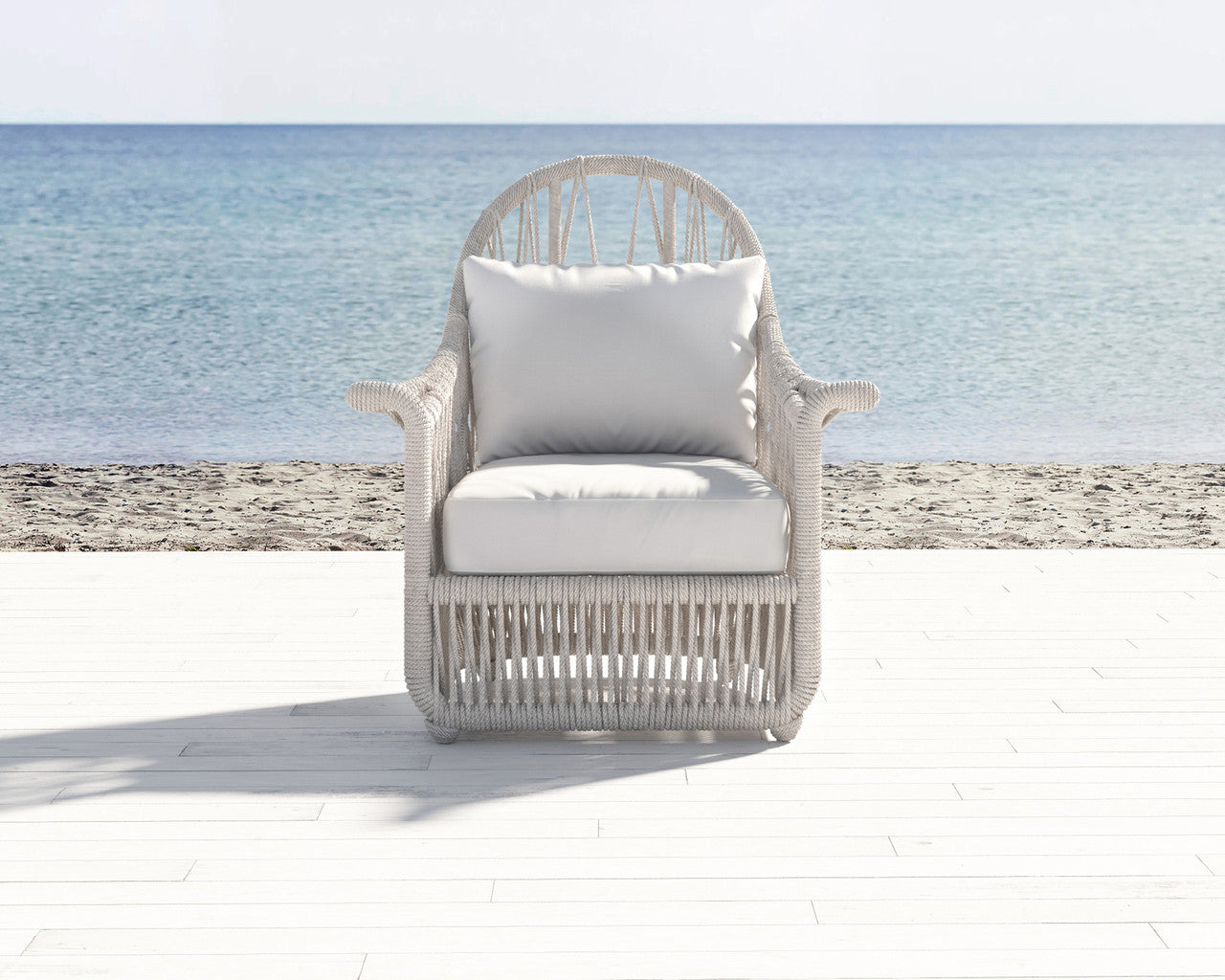 Sunset West Dana Rope Aluminum Outdoor Wing Chair