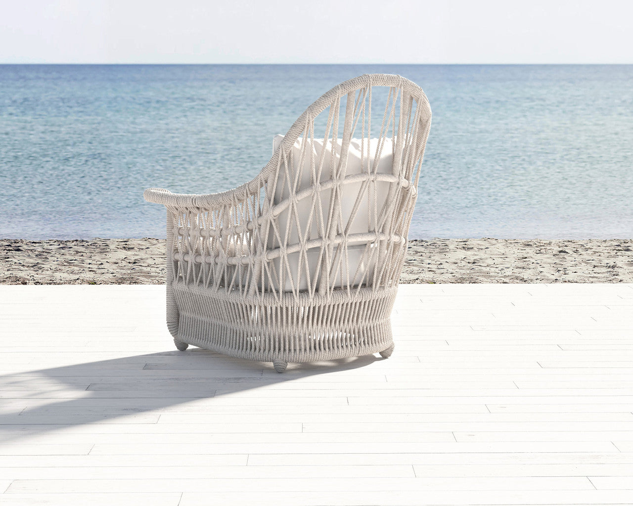 Sunset West Dana Rope Aluminum Outdoor Wing Chair
