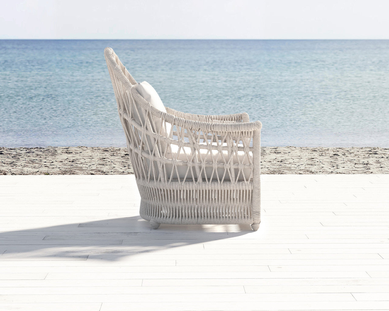 Sunset West Dana Rope Aluminum Outdoor Wing Chair