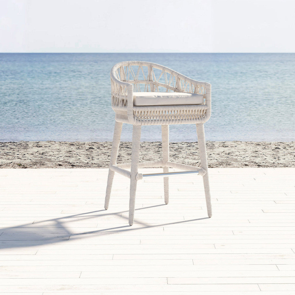Sunset West Dana Rope Aluminum Outdoor Bar Stool