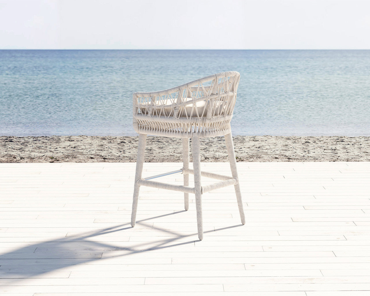 Sunset West Dana Rope Aluminum Outdoor Bar Stool