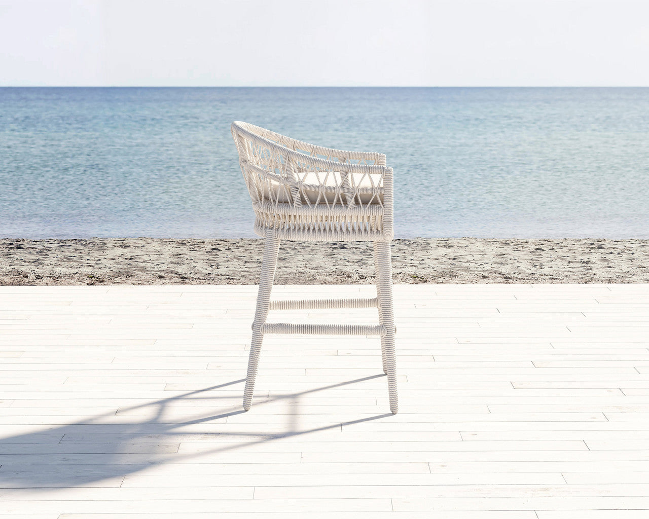 Sunset West Dana Rope Aluminum Outdoor Bar Stool