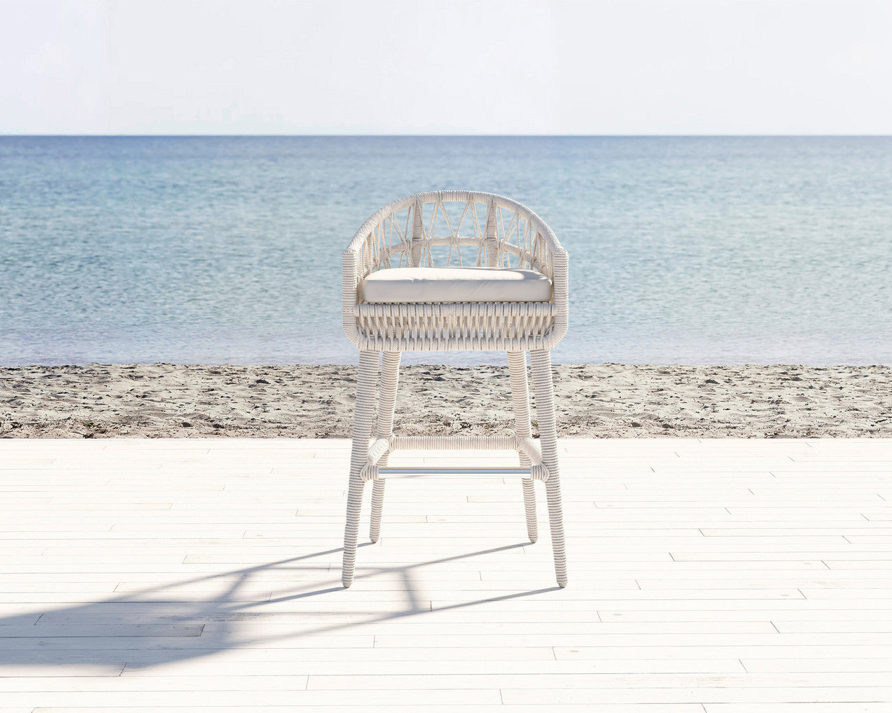 Sunset West Dana Rope Aluminum Outdoor Bar Stool