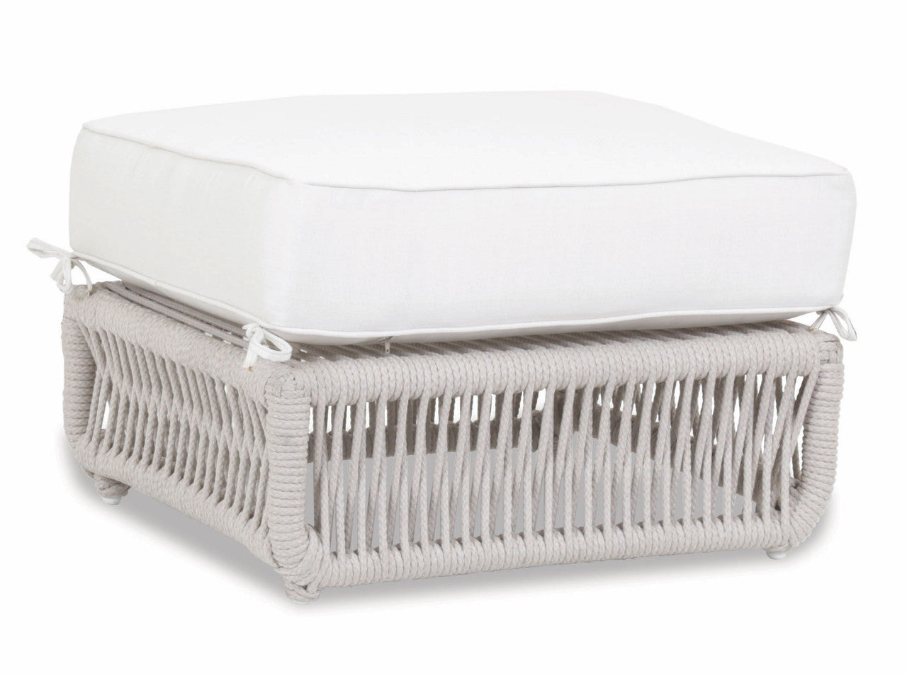 Sunset West Dana Rope Aluminum Outdoor Ottoman
