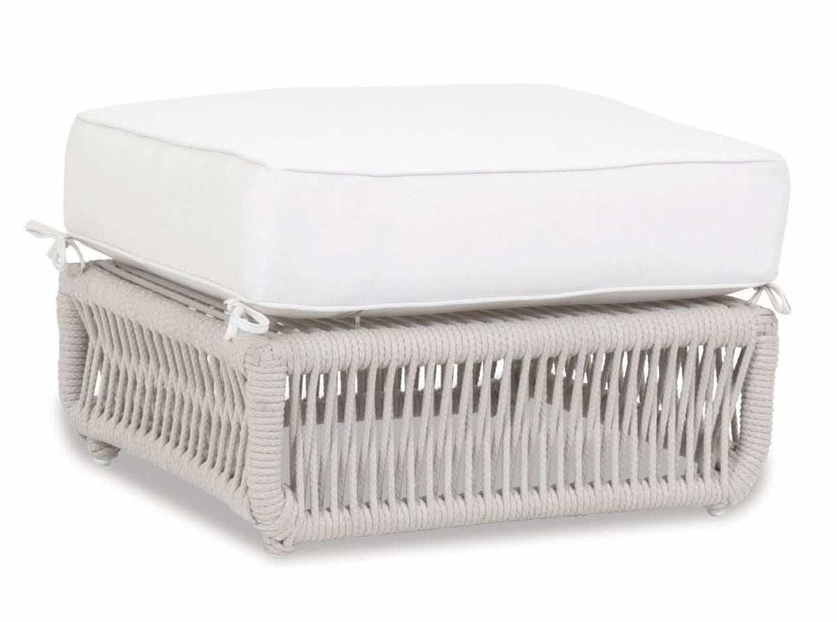 Sunset West Dana Rope Aluminum Outdoor Ottoman