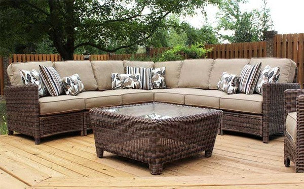 South Sea Rattan Del Ray Resin Wicker Sectional Left End Piece