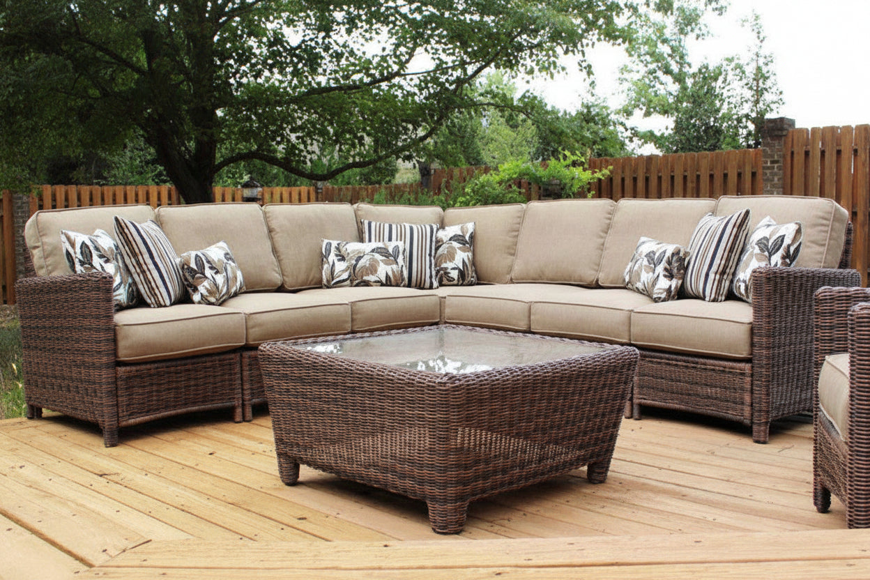 South Sea Rattan Del Ray Resin Wicker Outdoor Sectional Right End Piece