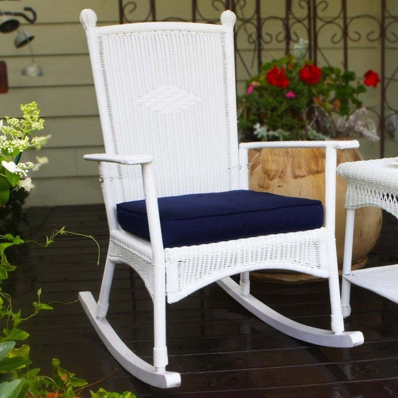 White resin discount wicker rocking chair