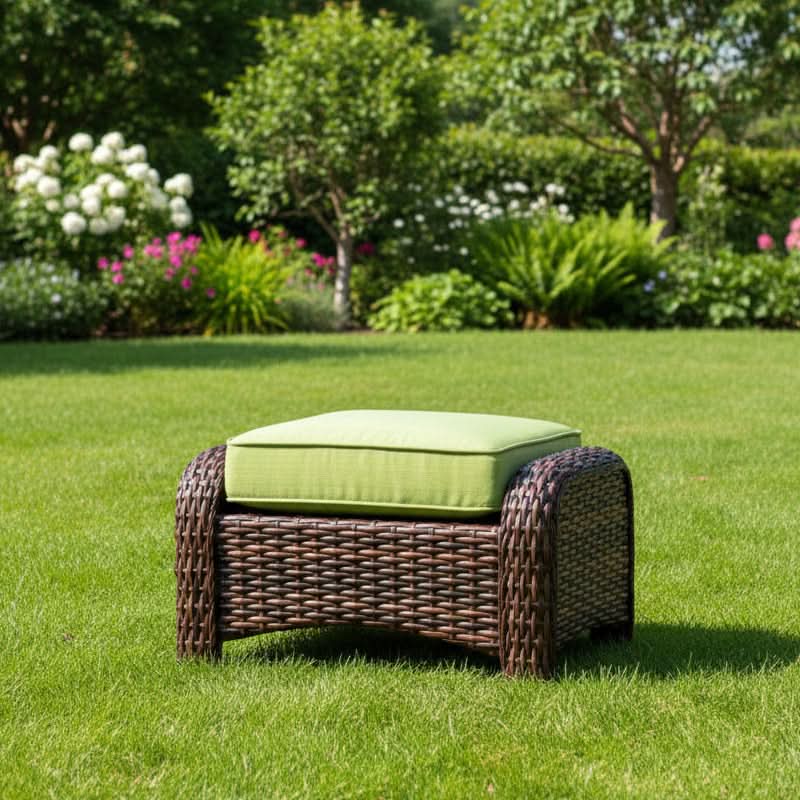 South Sea Rattan Saint Tropez Wicker Outdoor Ottoman