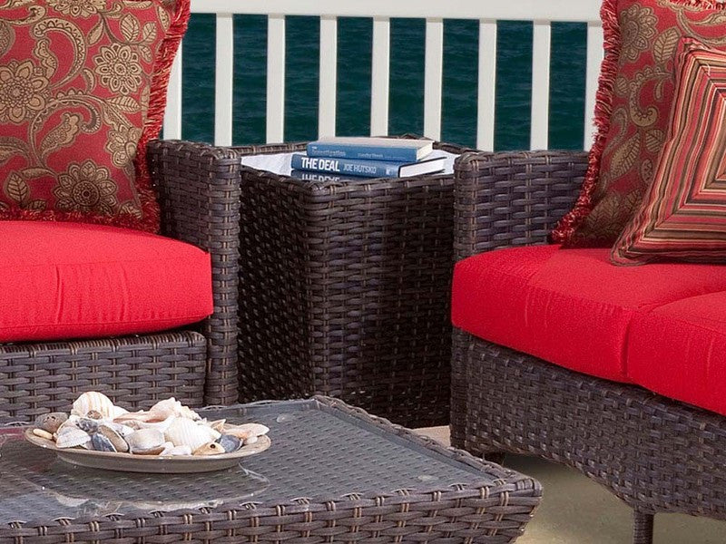 South Sea Rattan Panama Wicker Outdoor End Table