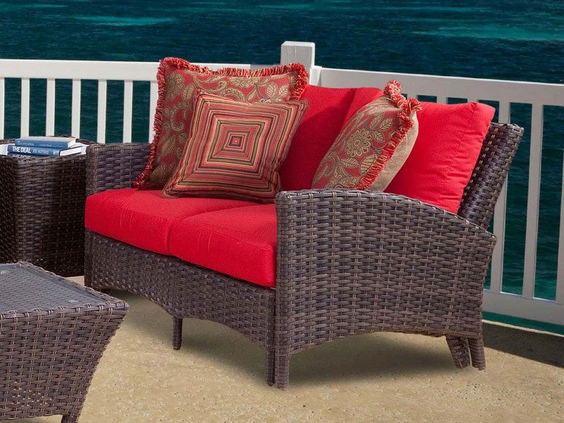 South Sea Rattan Panama Wicker Outdoor Loveseat