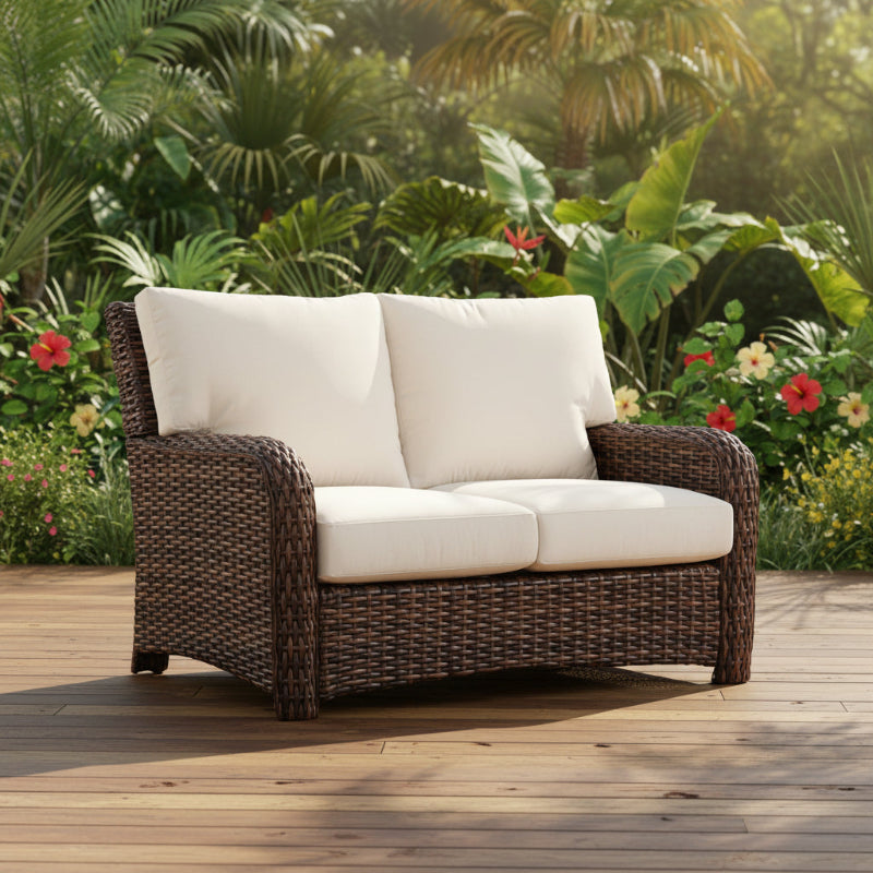 South Sea Rattan Saint Tropez Wicker Outdoor Loveseat