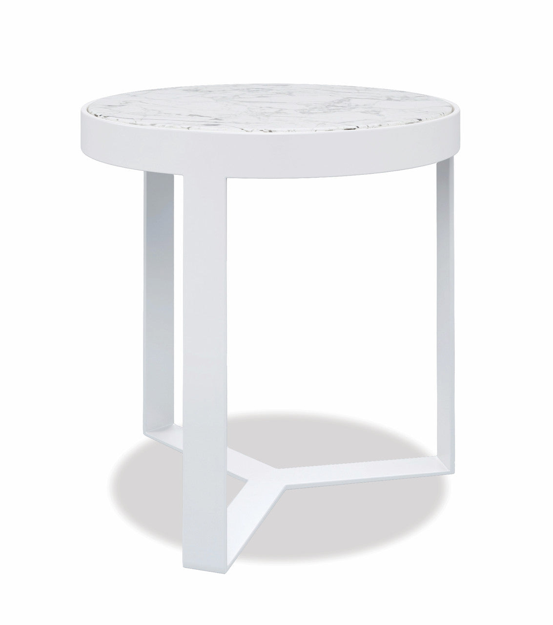 Sunset West Bazaar Contemporary "18" Round End Table, Frost Finish