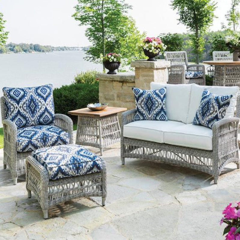 Lloyd Flanders Mackinac Woven Vinyl Outdoor 3‑Person Conversation Set