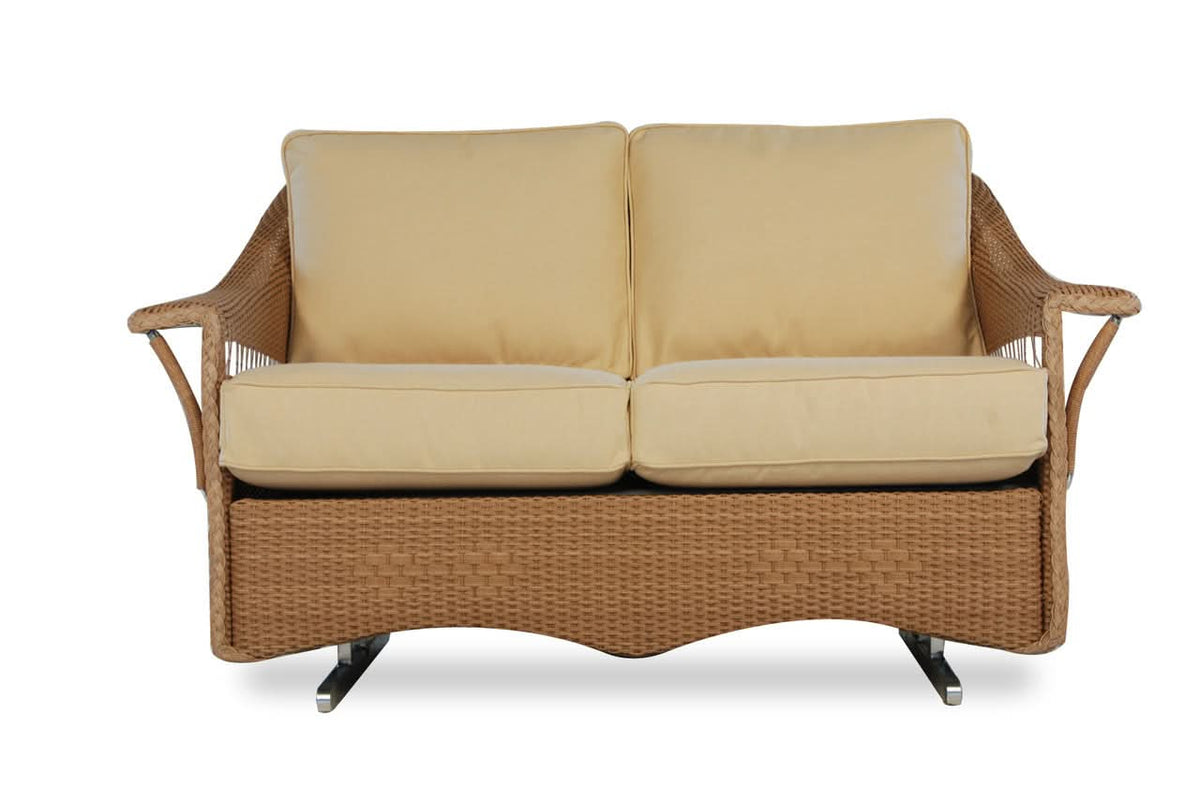 Lloyd Flanders Nantucket Wicker Outdoor Loveseat Glider