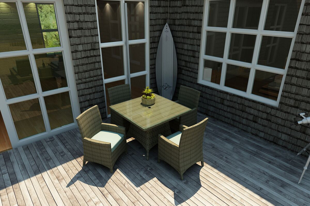 Forever Patio Hampton 5 Piece Wicker Dining Set With Arm Chairs