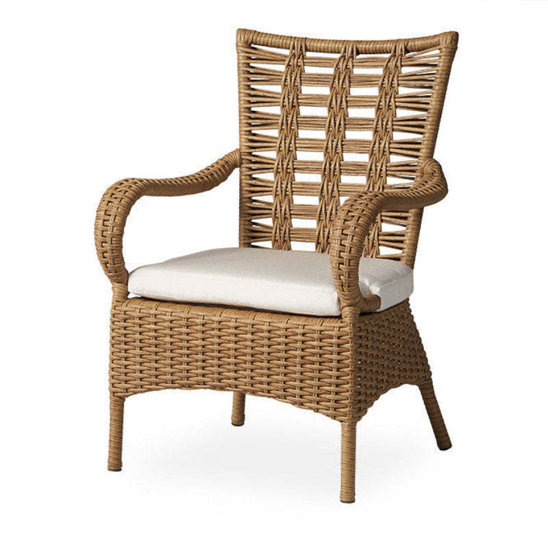 Lloyd Flanders Magnolia Woven Vinyl Outdoor Dining Armchair