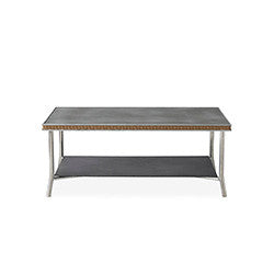 Lloyd Flanders Visions Wicker Outdoor 42" Rectangular Cocktail Table with Charcoal Glass
