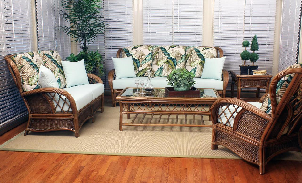 South Sea Rattan Bali Wicker Loveseat