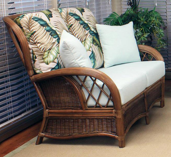 South Sea Rattan Bali Wicker Loveseat