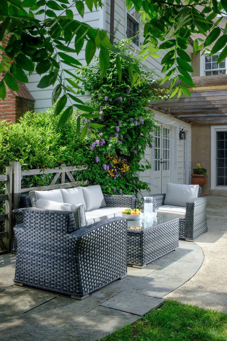 Alfresco Home Palisades Wicker Aluminum Conversation Group w/ Sunbrella cushions