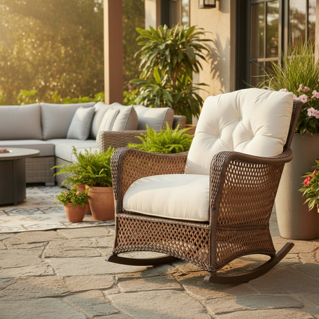 Lloyd Flanders Grand Traverse Wicker Lounge Rocker Image