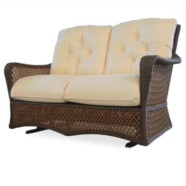 Lloyd Flanders Grand Traverse Wicker Outdoor Glider Loveseat