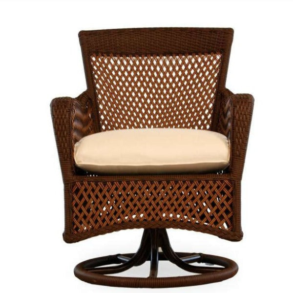Lloyd Flanders Grand Traverse Wicker Outdoor Swivel Dining Arm Chair