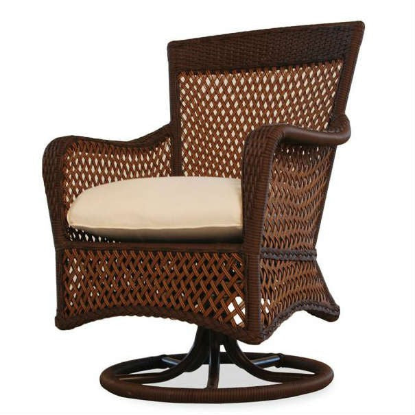 Lloyd Flanders Grand Traverse Wicker Outdoor Swivel Dining Arm Chair