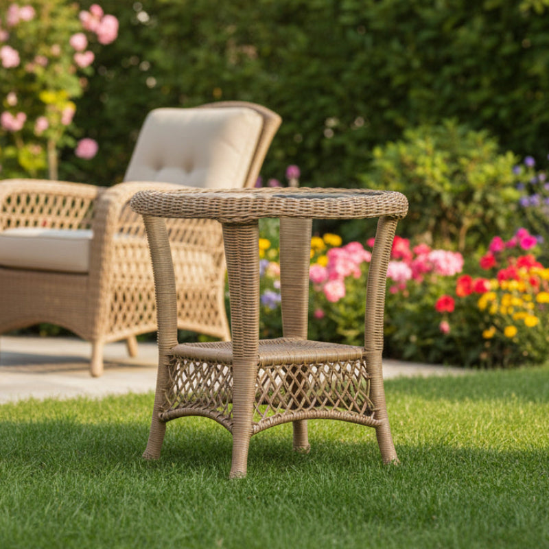 South Sea Rattan Savannah Wicker Outdoor End Table