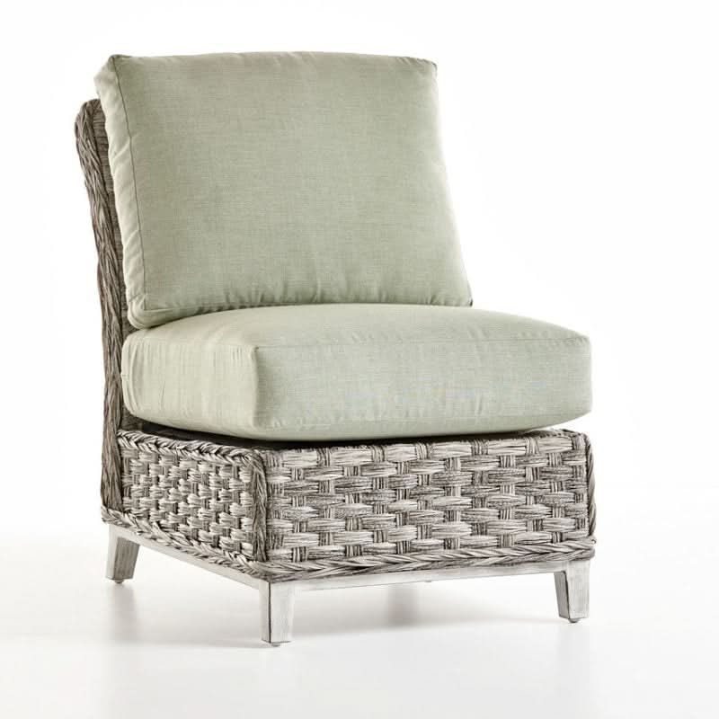 South Sea Rattan Grand Isle Wicker Outdoor Armless Sectional Chair