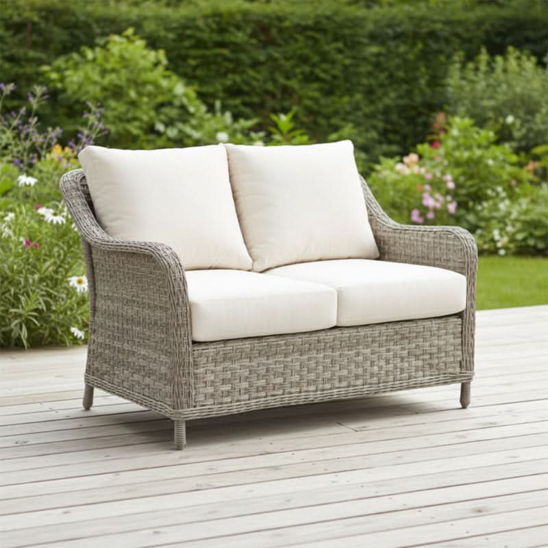 South Sea Rattan Mayfair Wicker Outdoor Right Arm Loveseat