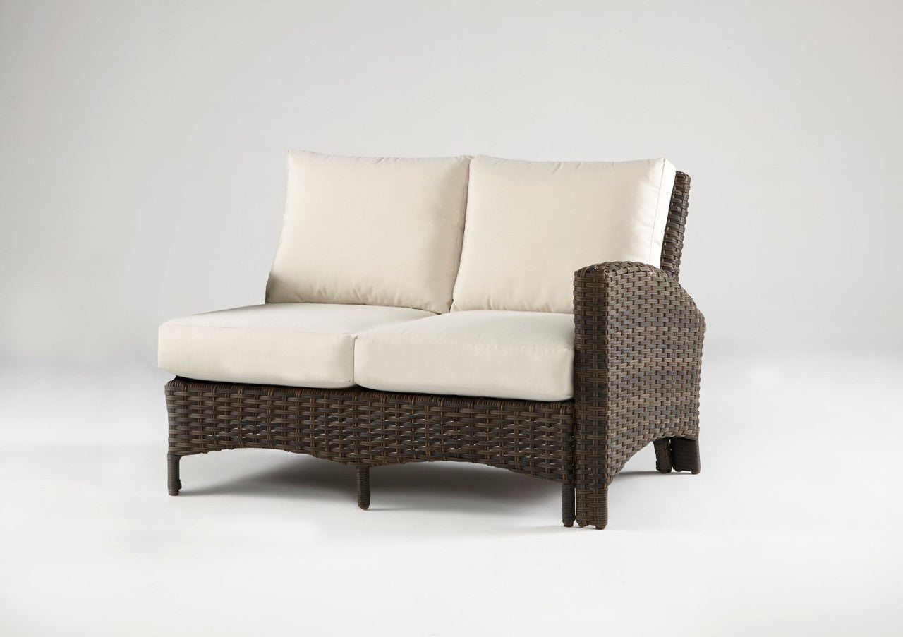 South Sea Rattan Panama Wicker Outdoor Right Arm Facing Loveseat
