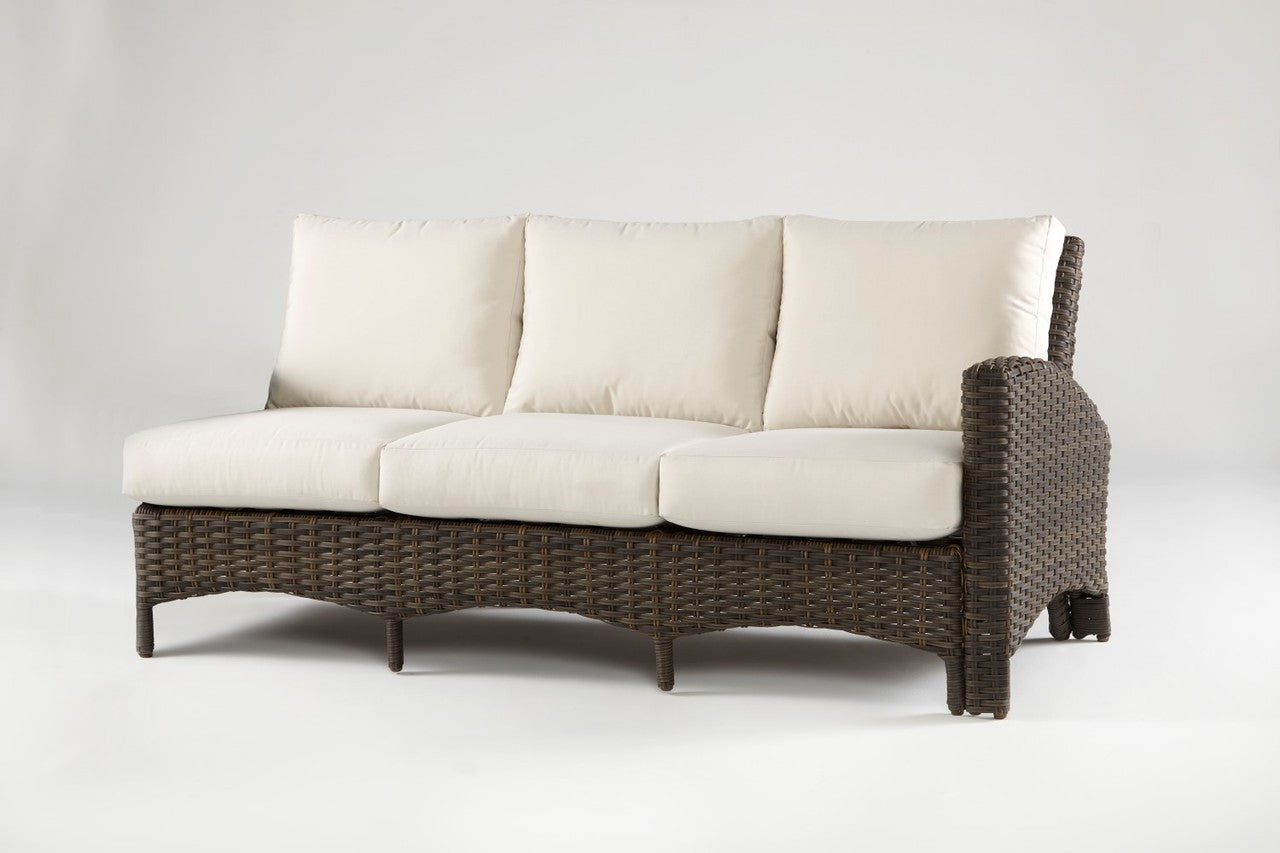 South Sea Rattan Panama Wicker Outdoor Right Arm Facing Sofa