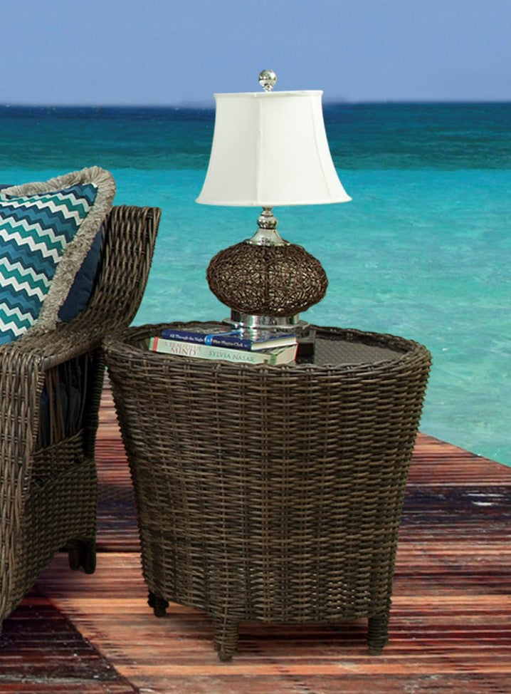 South Sea Rattan St John Wicker Outdoor End Table