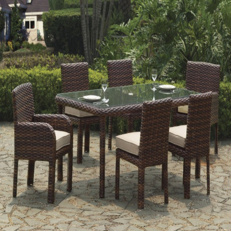 South Sea Rattan Saint Tropez Wicker Outdoor 6-Person Rectangular Dining Set