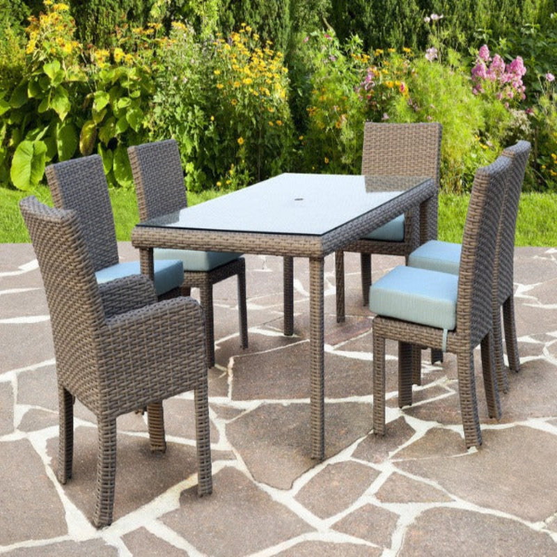 South Sea Rattan Saint Tropez Wicker Outdoor 6-Person Rectangular Dining Set