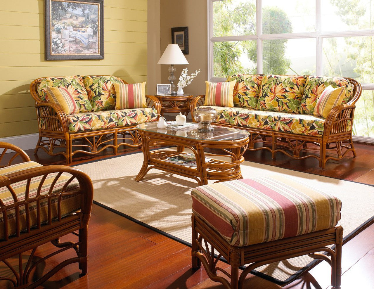 South Sea Rattan Palm Harbor Indoor Ottoman
