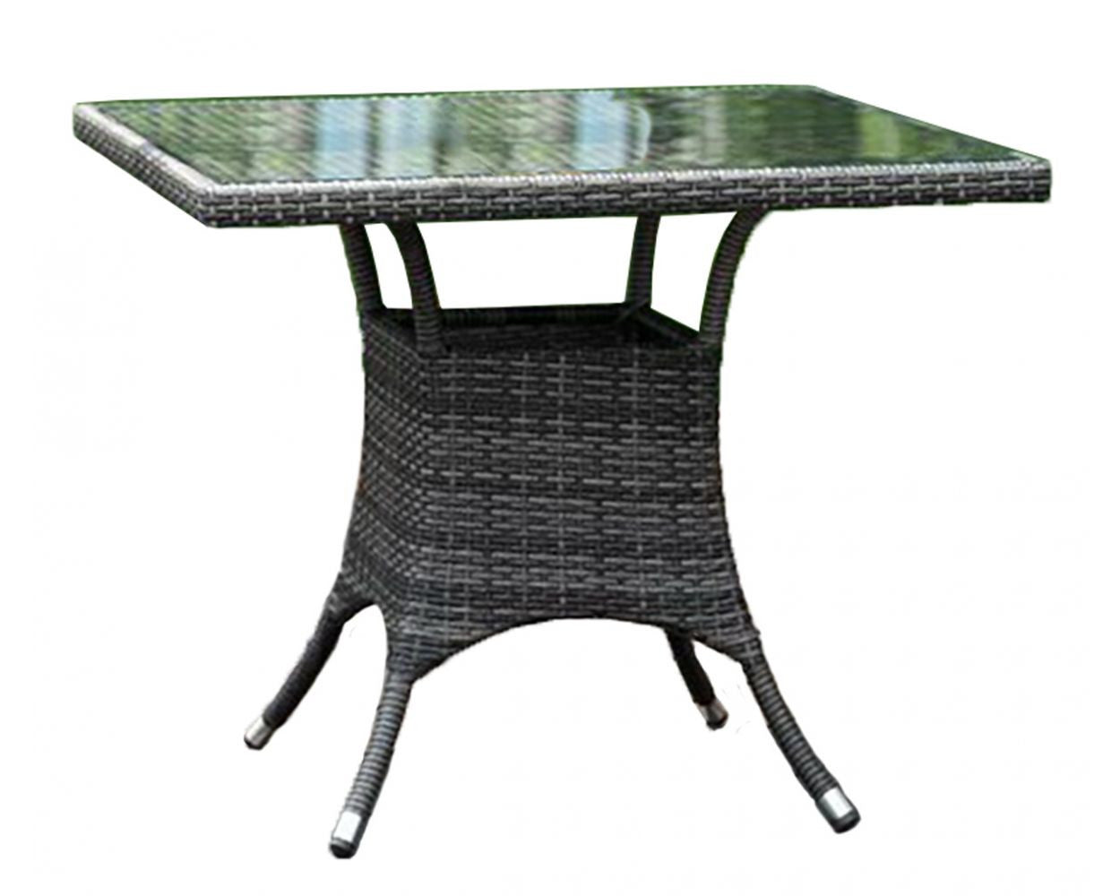 Hospitality Rattan Ultra Square 36" Dining Table w/ Grey Glass