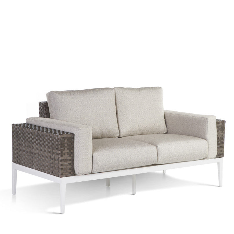 South Sea Rattan Stevie Aluminum Outdoor Loveseat With Arm Bolsters