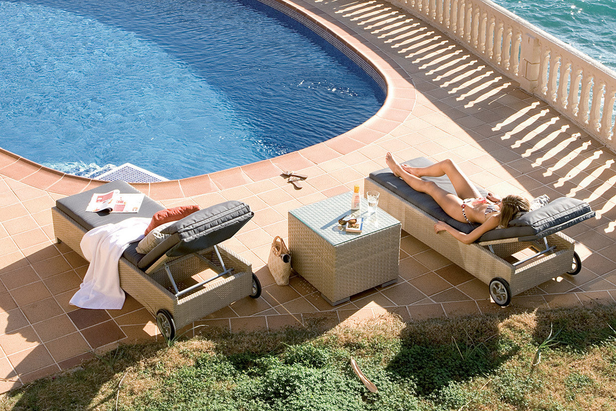 Hospitality Rattan Rubix 3 PC Chaise Lounge Set
