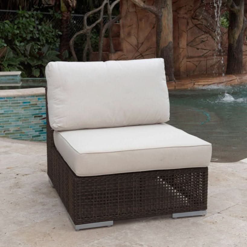 Hospitality Rattan Atlantis Wicker Outdoor Modular Armless Chair